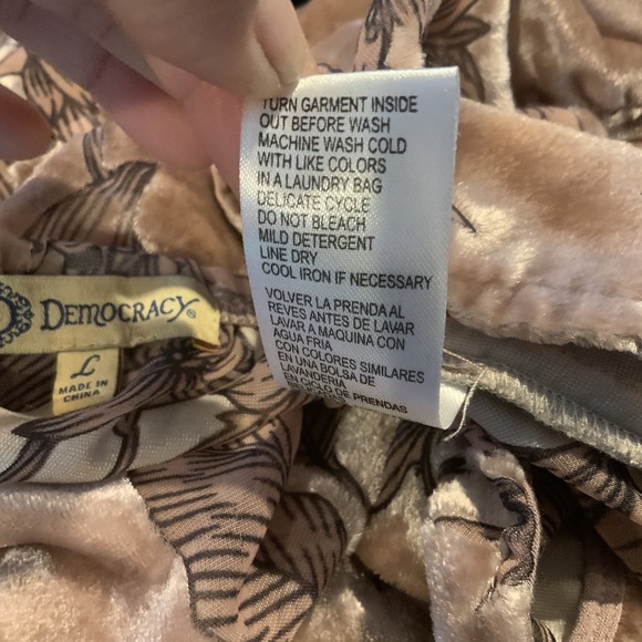 Womens Burnout Velvet Floral Peplum Top Sz L Rose Sheer Cottagecore Fairygrunge - Picture 9 of 10